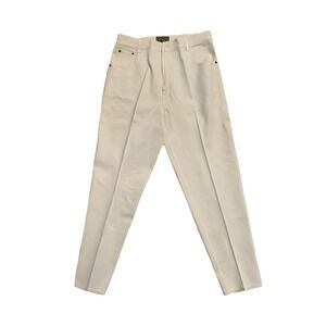 VTG 80s Jeans Structure Wear Mens 36x35 Tapered Leg Denim High Waist Cream Ivory